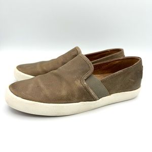 Frye Dylan Slip-On Sneakers brown leather shoes